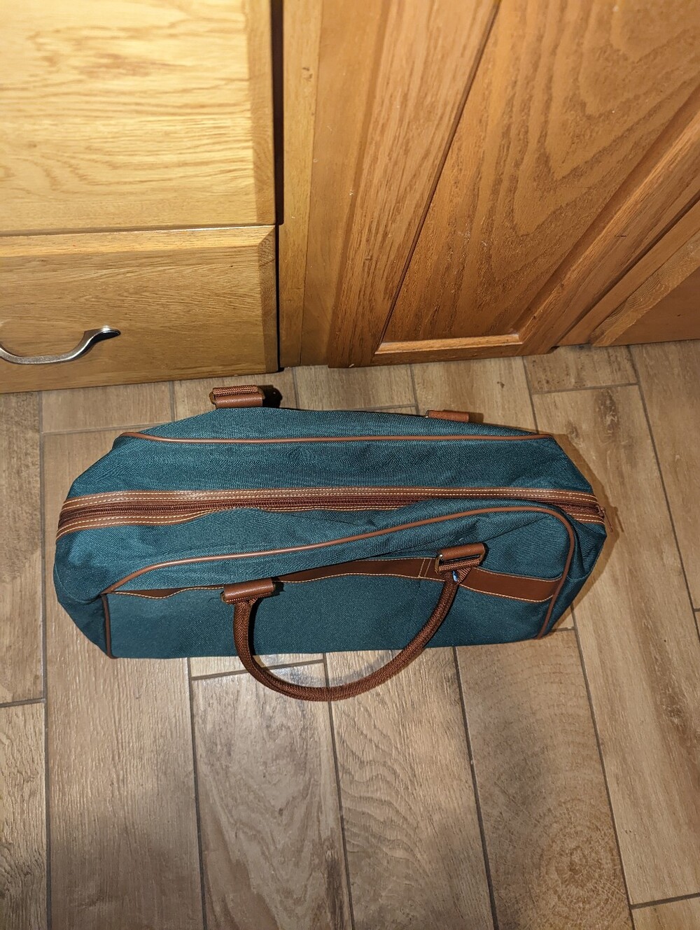 Vintage Polo Ralph Lauren Fragrance Green Brown Duffel Bag Travel Gym Tote - Picture 4 of 11